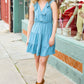 Find Romance Aquamarine Surplice Ruffle Tiered Dress