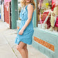 Find Romance Aquamarine Surplice Ruffle Tiered Dress