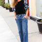 Feeling Glamorous Black Floral Sequin Puff Sleeve Velvet Top