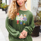 Be Merry Forest Green Nutcracker Sequin Hacci Top