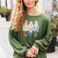 Be Merry Forest Green Nutcracker Sequin Hacci Top