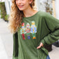 Be Merry Forest Green Nutcracker Sequin Hacci Top