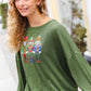 Be Merry Forest Green Nutcracker Sequin Hacci Top