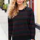 Spread Joy Black & Multicolor Jacquard Knit Sweater