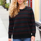 Spread Joy Black & Multicolor Jacquard Knit Sweater