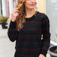 Spread Joy Black & Multicolor Jacquard Knit Sweater