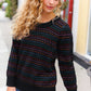 Spread Joy Black & Multicolor Jacquard Knit Sweater