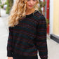 Spread Joy Black & Multicolor Jacquard Knit Sweater