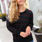 Spread Joy Black & Multicolor Jacquard Knit Sweater