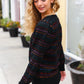 Spread Joy Black & Multicolor Jacquard Knit Sweater