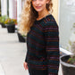 Spread Joy Black & Multicolor Jacquard Knit Sweater