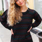 Spread Joy Black & Multicolor Jacquard Knit Sweater