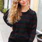 Spread Joy Black & Multicolor Jacquard Knit Sweater