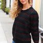 Spread Joy Black & Multicolor Jacquard Knit Sweater