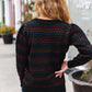 Spread Joy Black & Multicolor Jacquard Knit Sweater