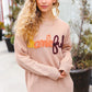 Feeling Thankful Taupe Pop Up Glittery Embroidery Sweater