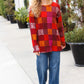 You Got This Burgundy Checker Plaid Print Hacci Knit Top