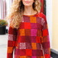 You Got This Burgundy Checker Plaid Print Hacci Knit Top