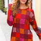 You Got This Burgundy Checker Plaid Print Hacci Knit Top