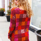 You Got This Burgundy Checker Plaid Print Hacci Knit Top