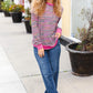 Bring Joy Magenta Multicolor Textured Waffle Knit Sweater