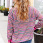 Bring Joy Magenta Multicolor Textured Waffle Knit Sweater