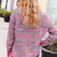 Bring Joy Magenta Multicolor Textured Waffle Knit Sweater