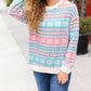 Snow White Nordic Fair Isle Print Cable Knit Hacci Sweater