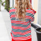 Christmas Red & Green Striped Oversized Knit Sweater