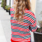 Christmas Red & Green Striped Oversized Knit Sweater