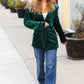 Holiday Stunner Hunter Green Velvet Lapel Blazer