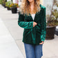 Holiday Stunner Hunter Green Velvet Lapel Blazer