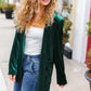 Holiday Stunner Hunter Green Velvet Lapel Blazer