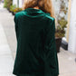 Holiday Stunner Hunter Green Velvet Lapel Blazer