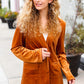 Holiday Stunner Rust Velvet Lapel Blazer