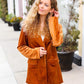 Holiday Stunner Rust Velvet Lapel Blazer