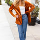 Holiday Stunner Rust Velvet Lapel Blazer