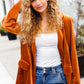 Holiday Stunner Rust Velvet Lapel Blazer