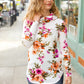 Just My Type Cream Floral Cowl Neck Sweater Top