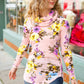 Just My Type Pink Floral Cowl Neck Sweater Top