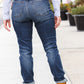 Judy Blue Dark Wash Mid Rise Cuffed Slim Fit Jeans