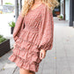 Feminine Flair Terracotta Leopard Print Ruffle Tiered Dress