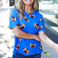 Game Day Blue Football Print Knit Top