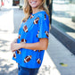 Game Day Blue Football Print Knit Top