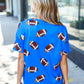 Game Day Blue Football Print Knit Top