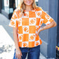 Turn Up The Volume Orange Football Checker Top