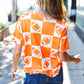 Turn Up The Volume Orange Football Checker Top