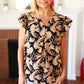 You Got This Black Paisley Print V Neck Flutter Sleeve Top