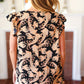 You Got This Black Paisley Print V Neck Flutter Sleeve Top