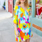 Bright Thoughts Yellow Floral Print V Neck Babydoll Dress